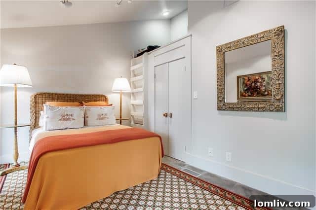 Second guest room offering serene accommodations and tasteful furnishings at the lake house