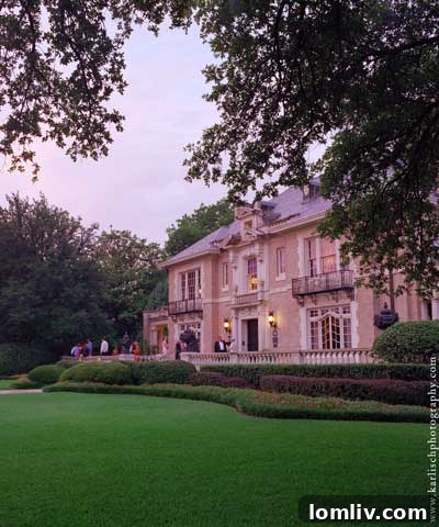 Exterior view of Aldredge House, a Dallas historic landmark on Swiss Avenue, showcasing its classic architecture