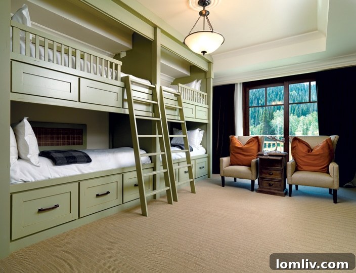 Bunk Beds with Integrated Storage Drawers
