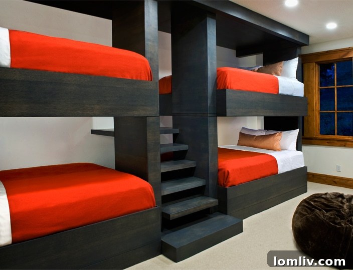 Luxury Bunk Beds with Floating Staircase