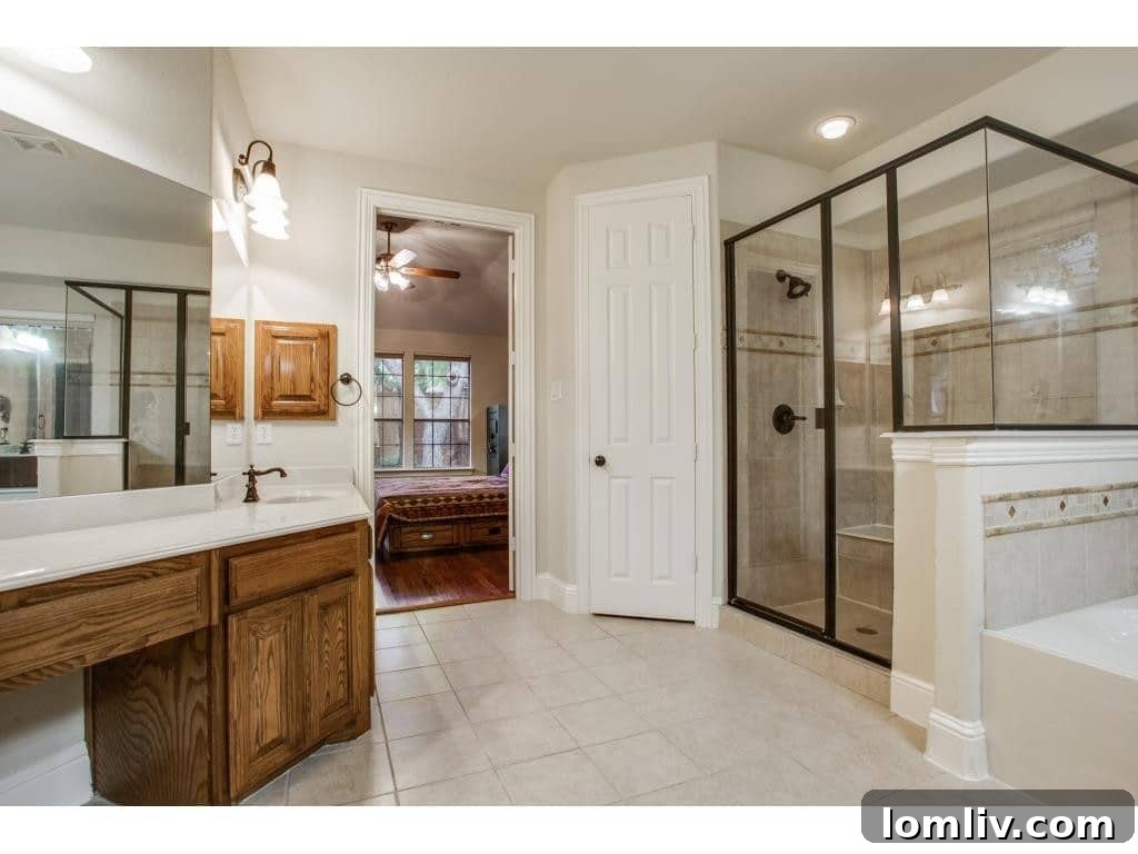 Pristine Master Shower and Elegant Bathroom Finishes