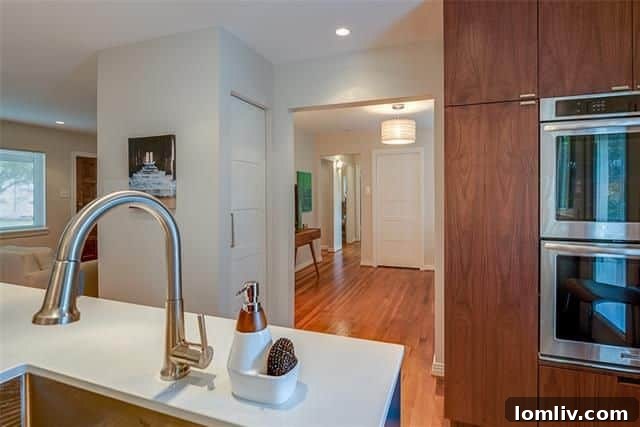 561 Classen Dr custom walnut cabinets
