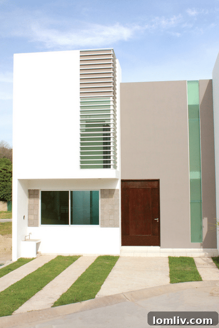 Exterior of the Pacifica Habitat 135 House in Mexico City, a contemporary architectural design.