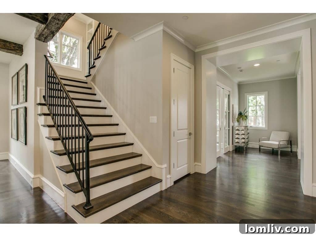 3104 Hanover Main Stairway - Elegant Design with Window Seat
