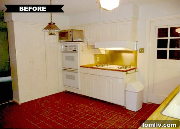 Before Renovation: Outdated Kitchen Layout at 3506 Warick Dr. (View B)