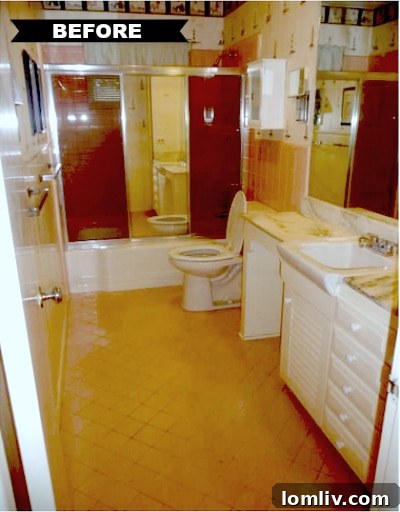 Before Renovation: Outdated Bathroom at 3506 Warick Dr.