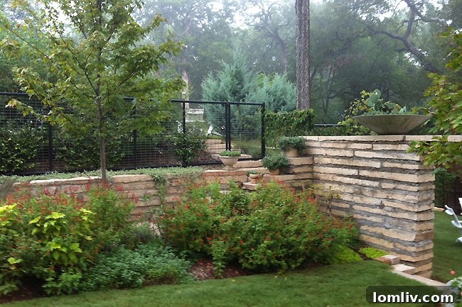 Rancho Cruces garden with lush, terraced landscaping.