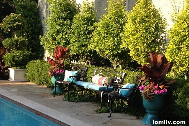 Peeples-Lekar garden with a blend of formal and tropical designs.
