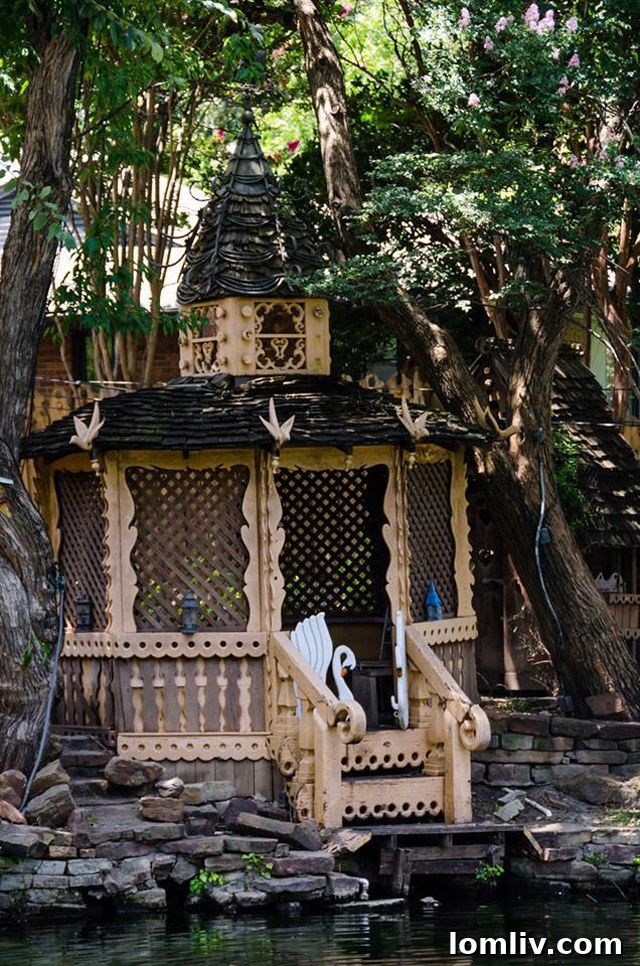 Swan House Gazebo - Whimsical Garden Architecture