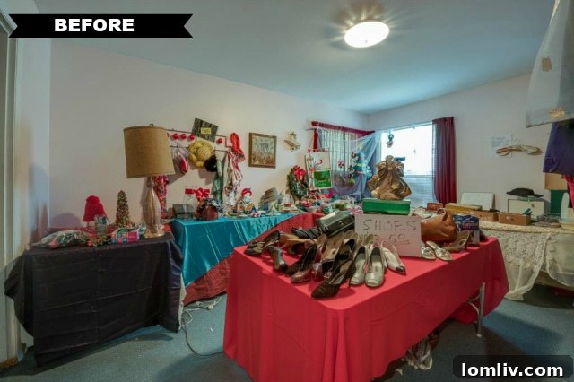 Cluttered Bedroom Before Renovation