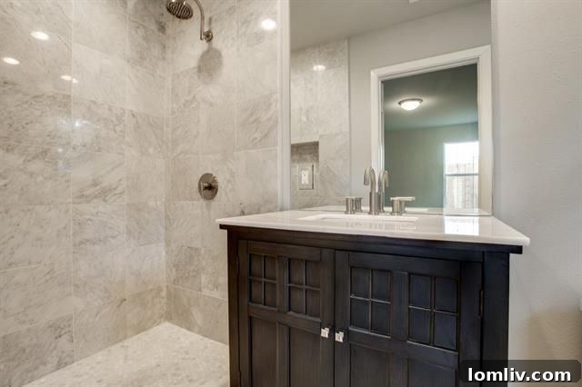 Luxurious Carrara Marble Shower in Master Bath