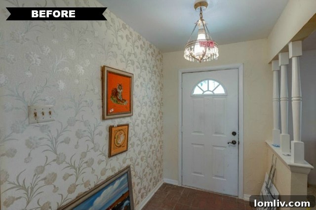 Cluttered Entryway Before Renovation