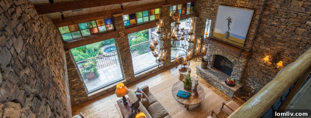 Inviting guest room at the lakeside estate