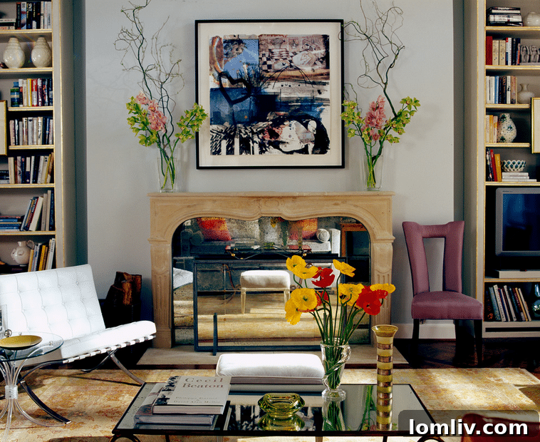 Sophisticated interior design featuring unique lighting and antique elements by Jan Showers