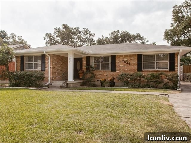 Charming renovated exterior of the East Dallas home on Wake Forrest Dr.