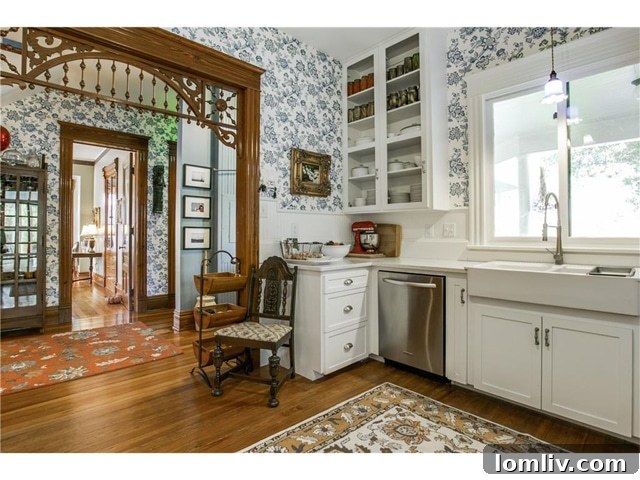 Detail of kitchen appliances and cabinetry at 802 Brown Street