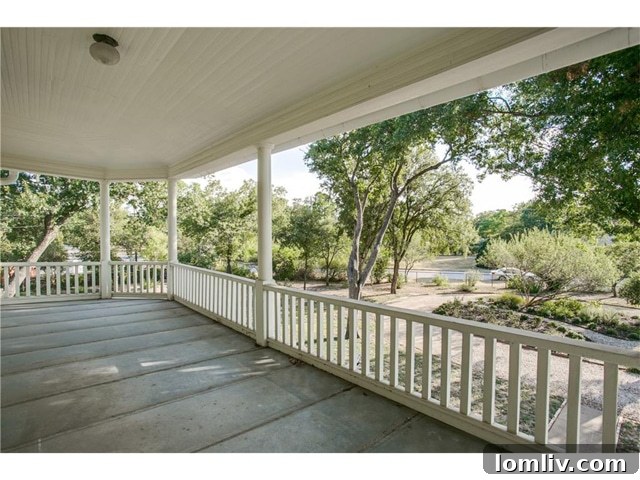 Private balcony overlooking the expansive grounds of 802 Brown Street