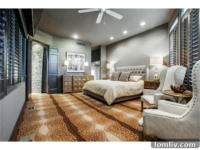 Elegant Master Bedroom with Seating Area
