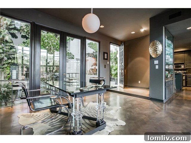 Contemporary Townhome Foyer with Art and Natural Light