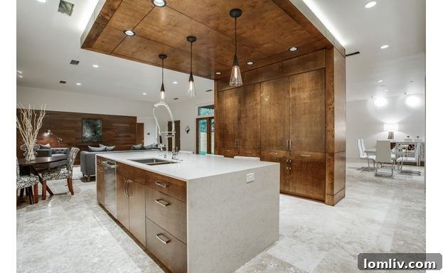 Modern Family Kitchen with Cloud Ceiling Design