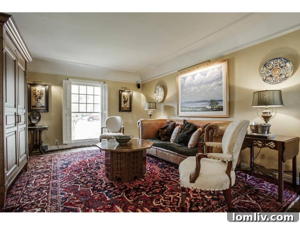 Spacious Living Room with Hardwood Floors