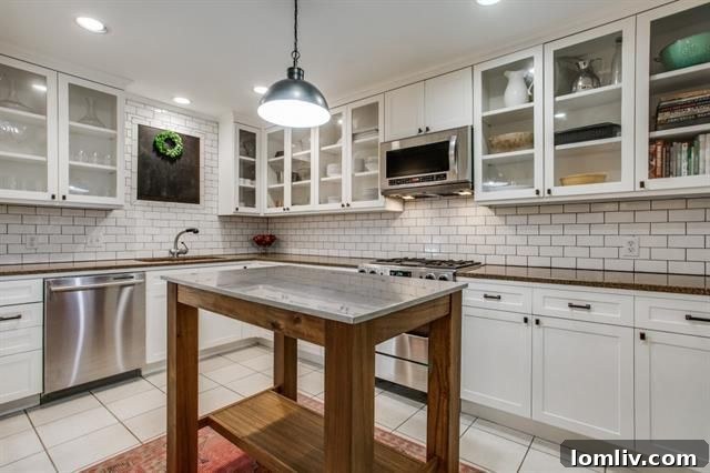 Modern kitchen with white cabinets and stainless steel appliances at 4135 Saranac Dr.