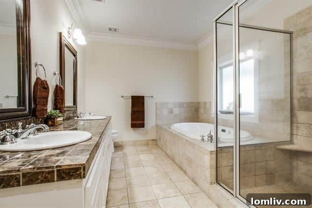 Spacious master bedroom in the Northwest Dallas Midcentury home.