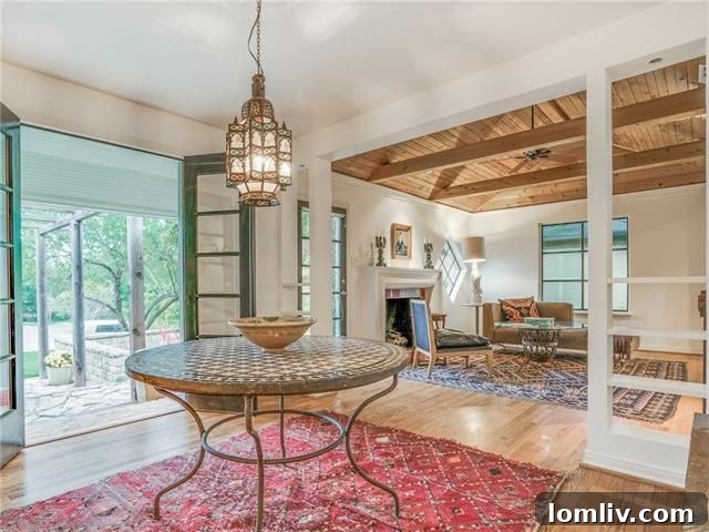 Inviting living space with hardwood floors in the Lakewood Estates bungalow