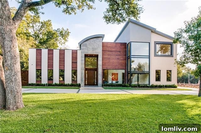 Sleek modern kitchen with waterfall-edge island at 3826 Medallion Lane