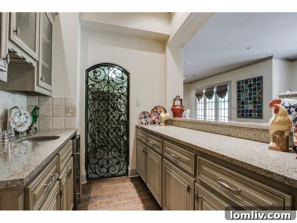 Stylish wet bar and wine room, ideal for entertaining guests