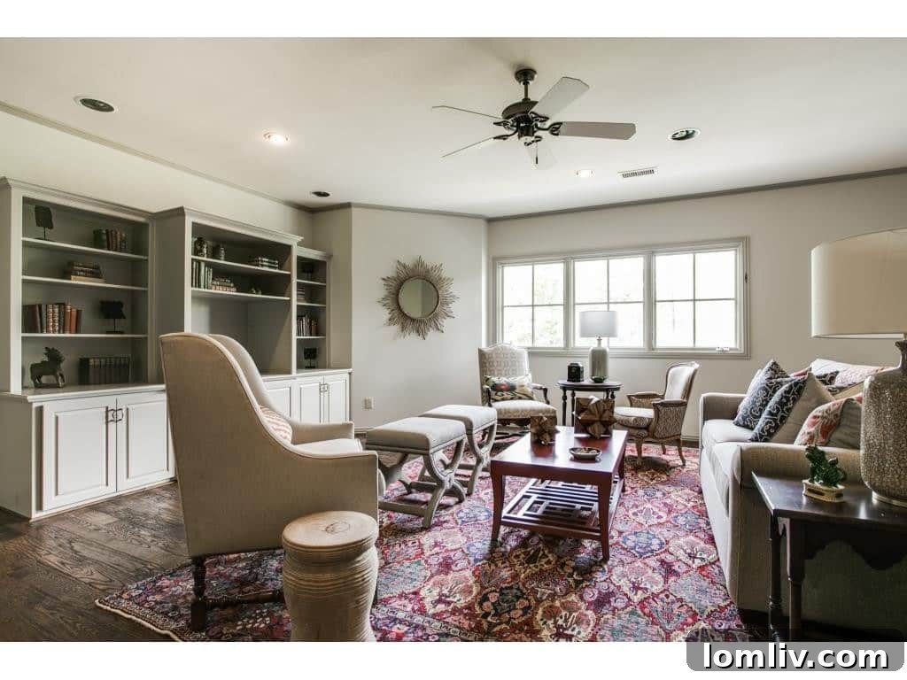 Additional sitting area within the game room, offering versatile space