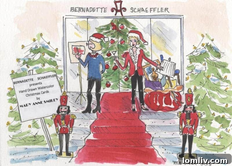 Custom Watercolor Holiday Card Design by Mary Anne Smiley