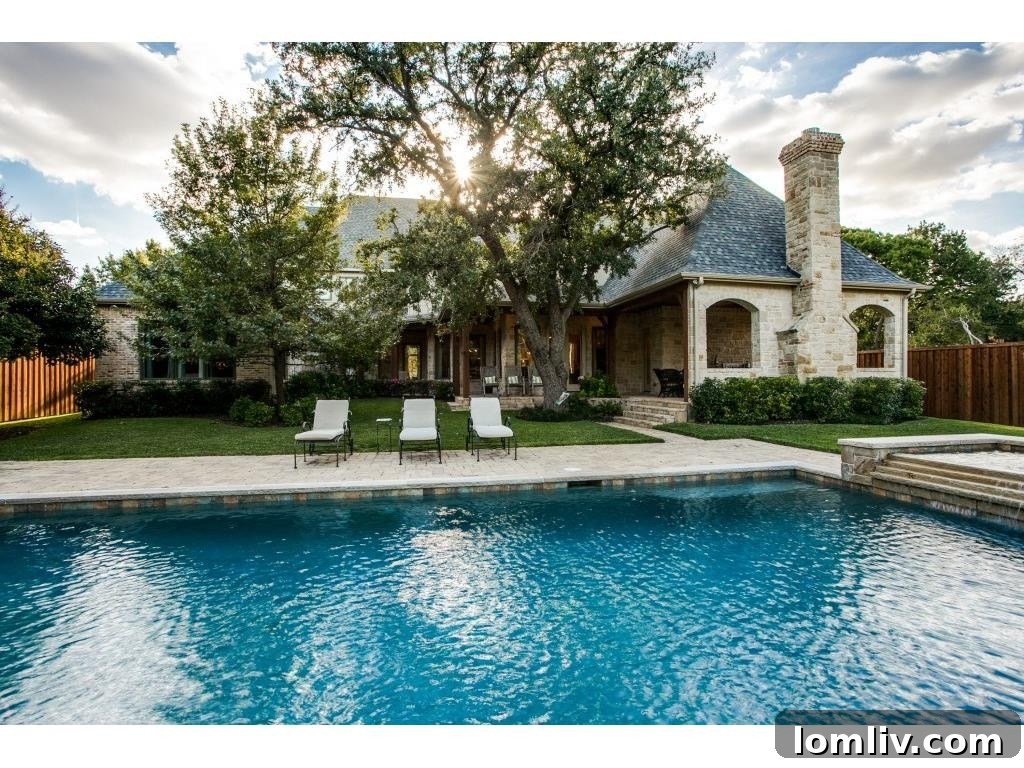 Rear View of Lawnhaven Luxury Home with Pool and Yard
