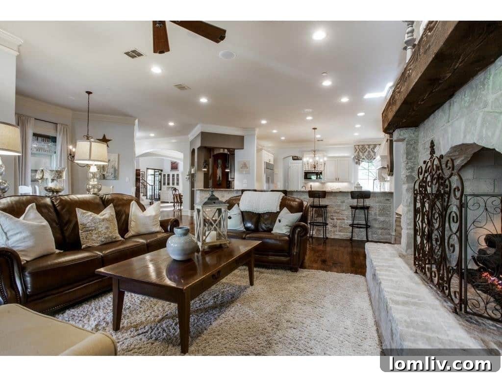Open Concept Family Room and Kitchen Area