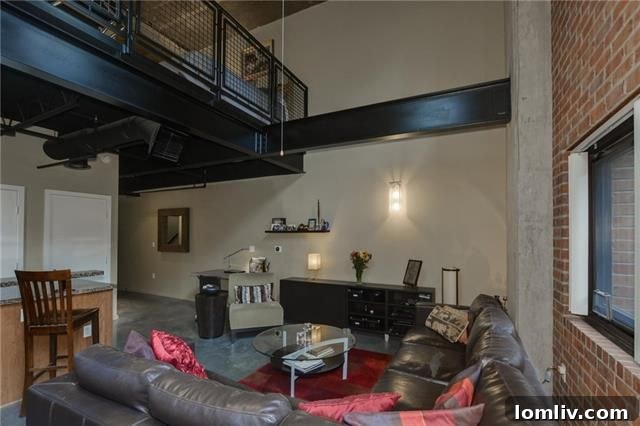 Exposed Brick and Polished Concrete Floors in Dallas Loft Condo