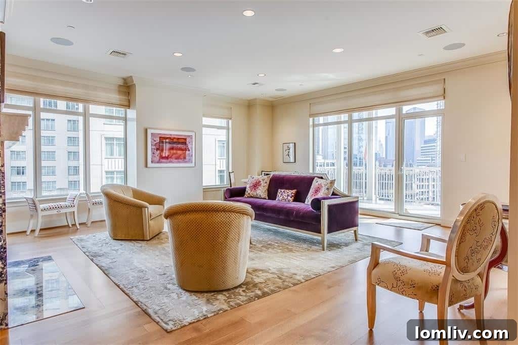 Luxury Living Room at Ritz-Carlton Residences Dallas