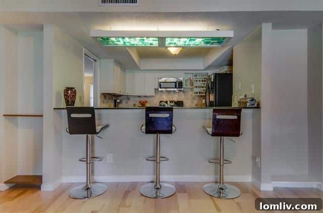 Living Room with Vaulted Ceiling