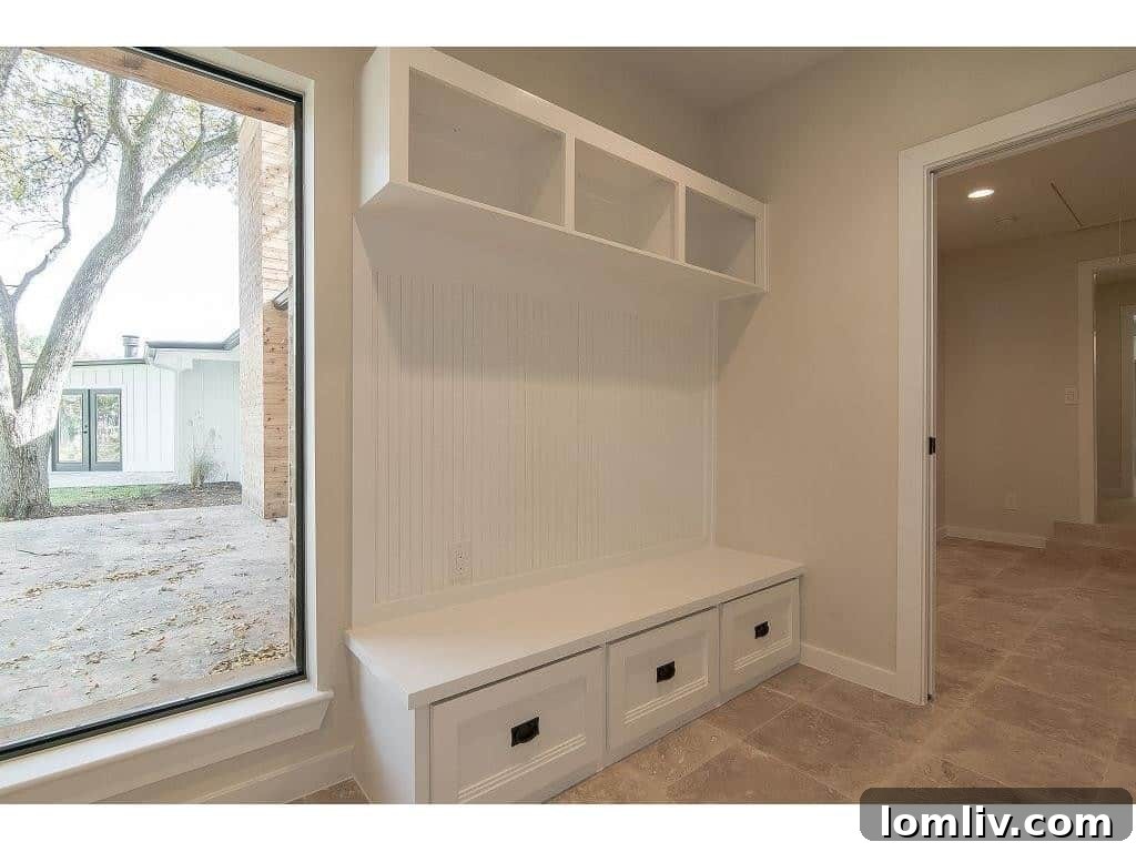 Functional Mudroom with Storage Cubbies