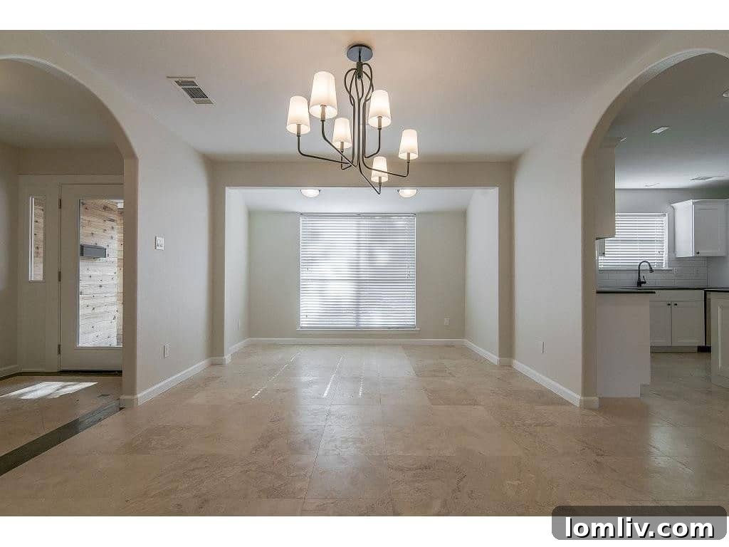 Modern Living Space with Arched Doorways
