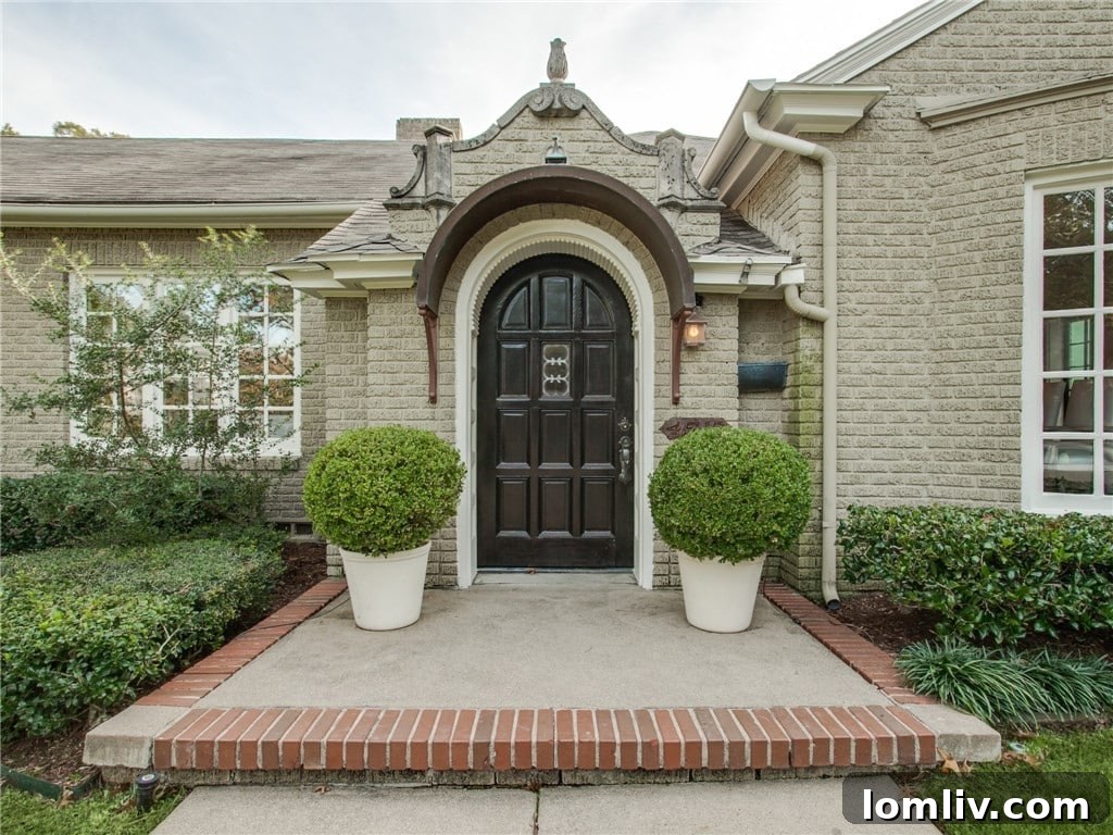 Cozy front porch of the Versailles home