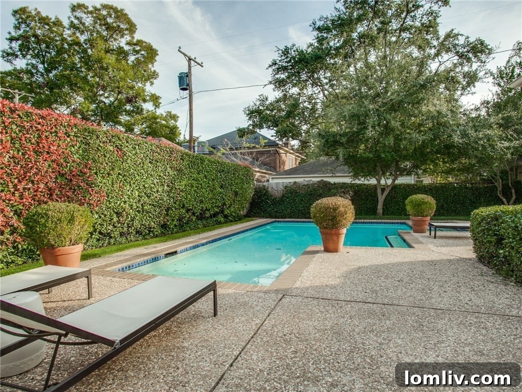 Charming backyard pool area