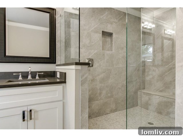 Modern Frameless Glass Shower in Master Bath