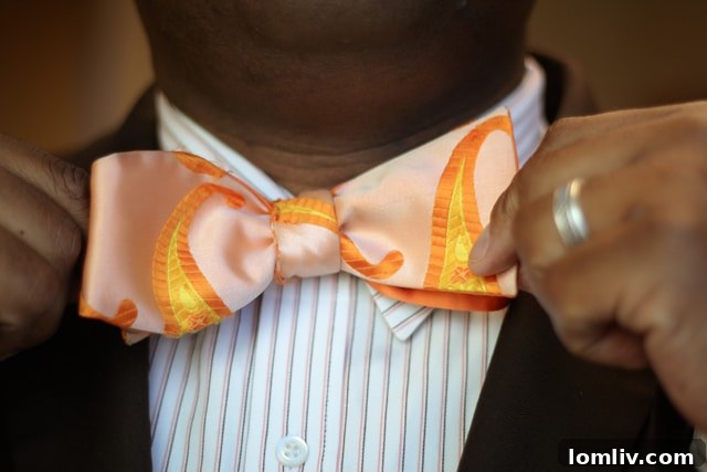 Michael Bingham with his distinctive bow tie