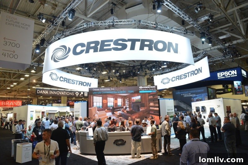 Crestron Home Automation booth demonstrating smart home control at CEDIA Future Home Experience in Dallas, TX.