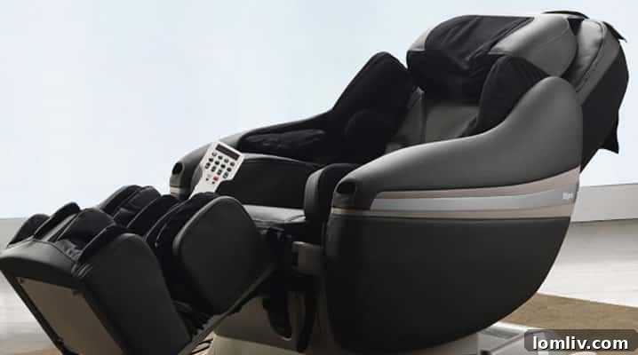 Luxurious Inada Massage Chair offering advanced therapeutic relaxation in a smart home setting.