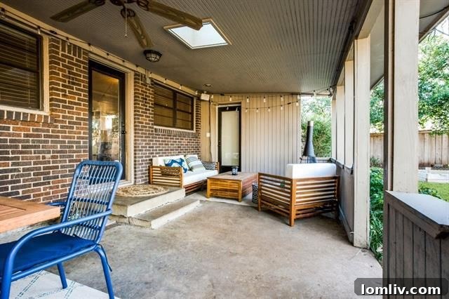 Spacious and private backyard with lush landscaping