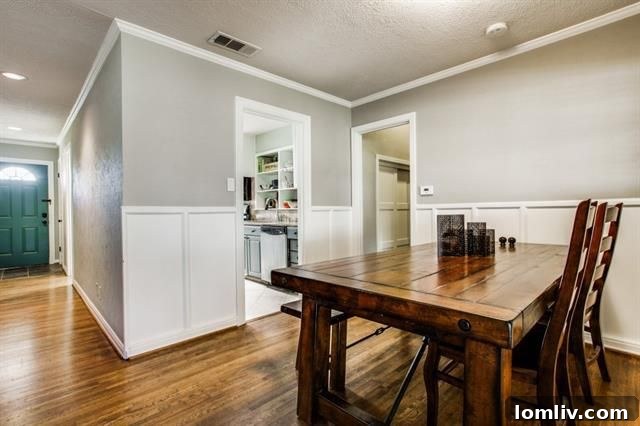 Refinished hardwood floors with rich tones