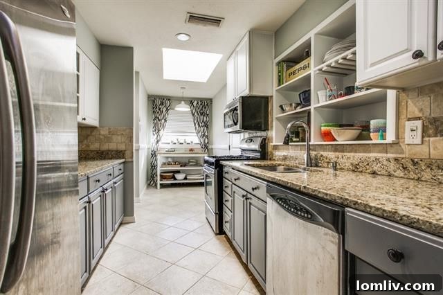 Modern renovated kitchen with granite countertops