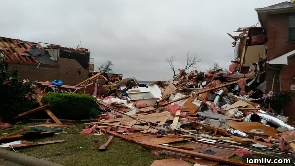 The remnants of Joseph Hewey's house, a testament to the storm's fury