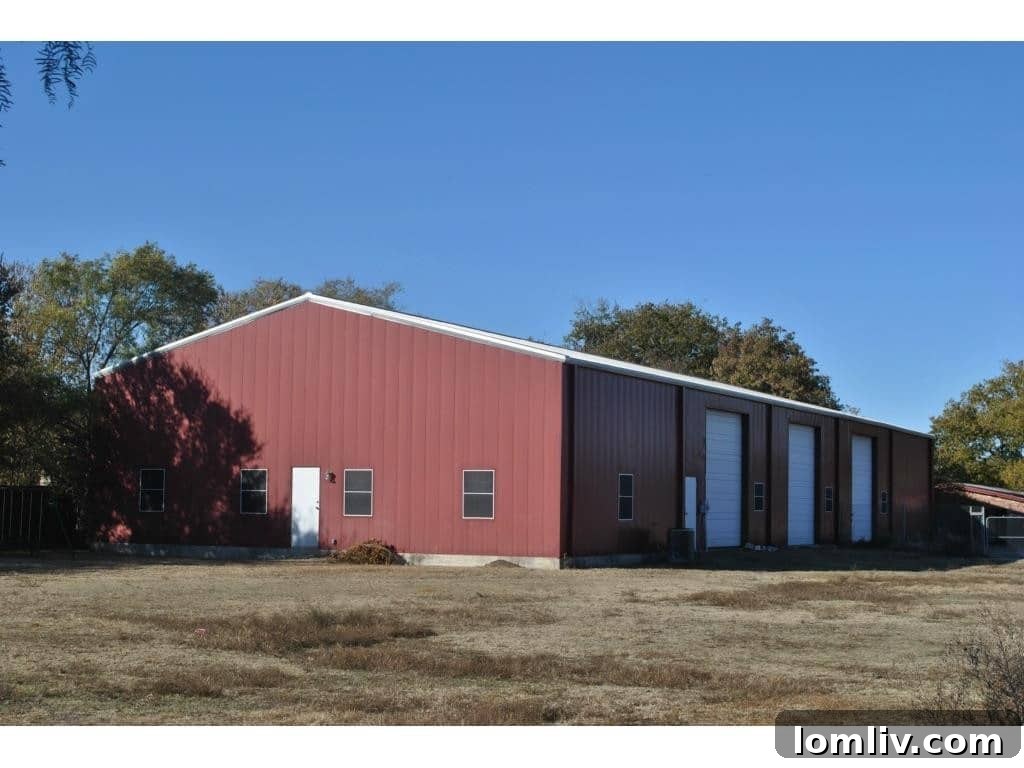 Another view of the expansive barn facility, showcasing its size and utility.